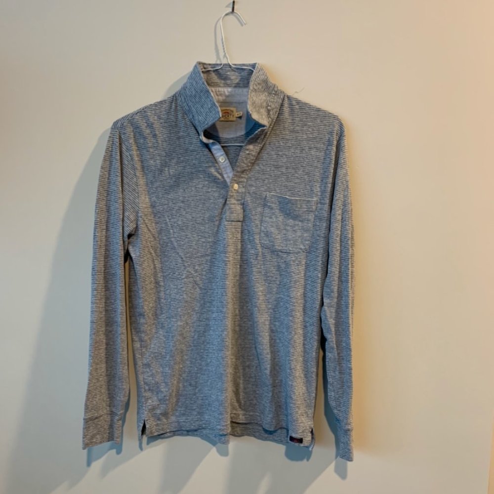 Faherty long sleeve collared shirt polo